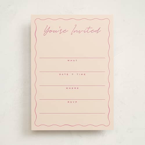 This is a bubblegum blank hosting stationery with standard by Ellen Schlegelmilch called candlesticks printing on signature in standard