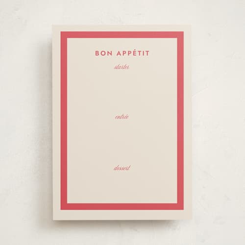 This is a berry blank hosting stationery with standard by Megan Davis called montauk printing on signature in standard