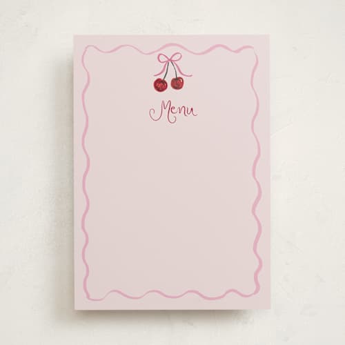 This is a blush blank hosting stationery with standard by Cass Loh called vintage wedding cake printing on signature in standard