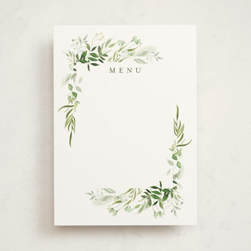 This is a garden blank hosting stationery with standard by Leah Bisch called verdure printing on signature in standard