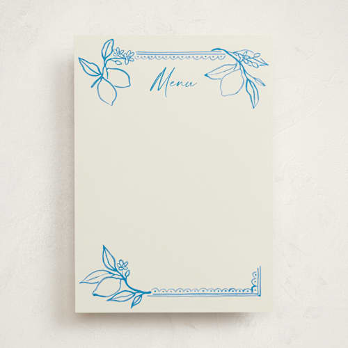 This is a ocean blank hosting stationery with standard by Pati Cascino called mediterraneo printing on signature in standard