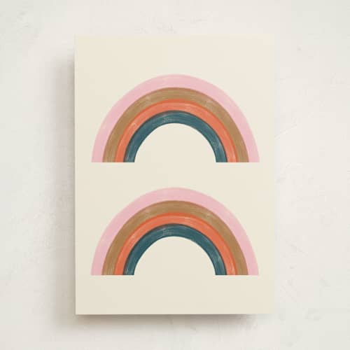 This is a rainbow greeting cards with standard by Emanuela Carratoni called double vintage rainbow printing on signature in greeting cards