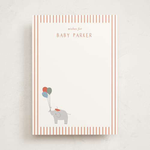 This is a berry baby shower game activity cards with standard by Angela Thompson called bonjour balloons printing on signature in standard