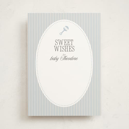This is a blueberry baby shower game activity cards with standard by Benita Crandall called boujee printing on signature in standard