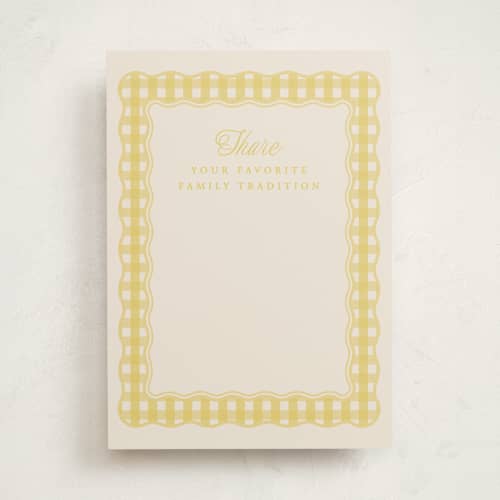 This is a lemonade baby shower game activity cards with standard by Brianne Larsen called scalloped gingham printing on signature in standard