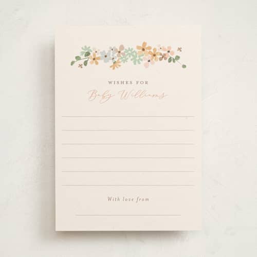 This is a honey baby shower game activity cards with standard by Jennifer Wick called petite baby blocks printing on signature in standard