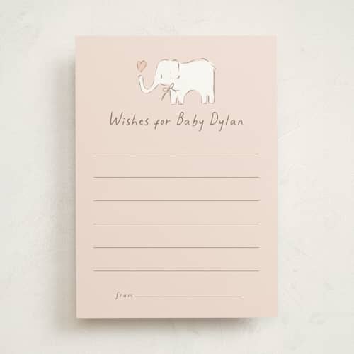 This is a taupe baby shower activity cards with standard by chocomocacino called bananella printing on signature in standard