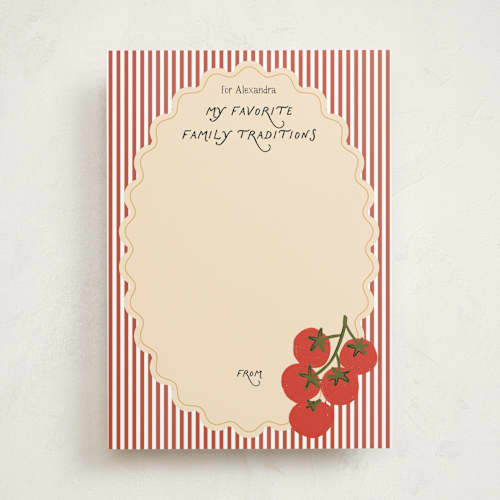 This is a tomato baby shower game activity cards with standard by Jenna Holcomb called pasta sauce printing on signature in standard