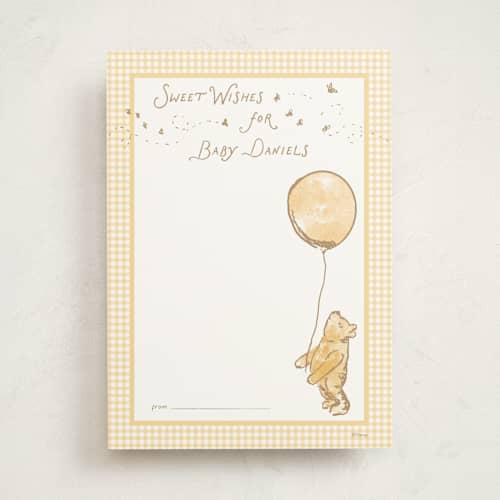 This is a honey baby shower game activity cards with standard by Jenna Holcomb called disney's winnie the pooh little honey printing on signature in standard