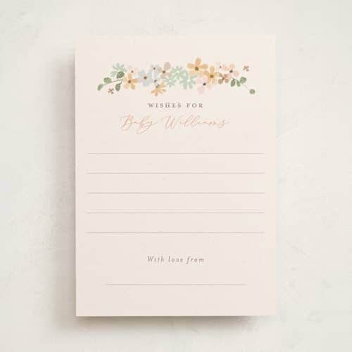 This is a honey baby shower activity cards with standard by Jennifer Wick called petite baby blocks printing on signature in standard