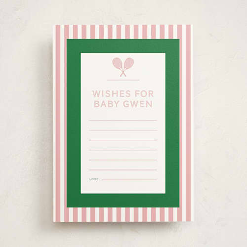 This is a kelly baby shower game activity cards with standard by Jenna Holcomb called love all printing on signature in standard