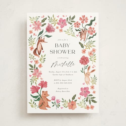 This is a rose baby shower invitations with standard by Vivian Yiwing called love is in the air printing on signature in standard