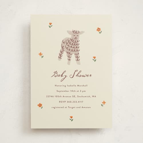This is a butter baby shower invitations with standard by Angela Garrick called ba ba baby shower printing on signature in standard