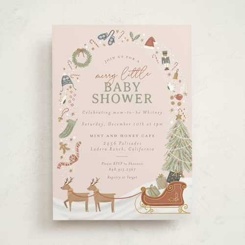 This is a gumdrop baby shower invitations with standard by Joanna Griffin called my favorite things printing on signature in standard