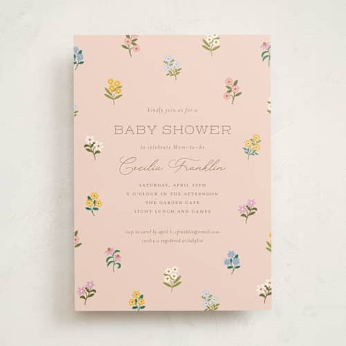 This is a rose baby shower invitations with standard by Paper Raven Co. called sweetie printing on signature in standard