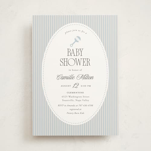 This is a blueberry baby shower invitations with standard by Benita Crandall called boujee printing on signature in standard