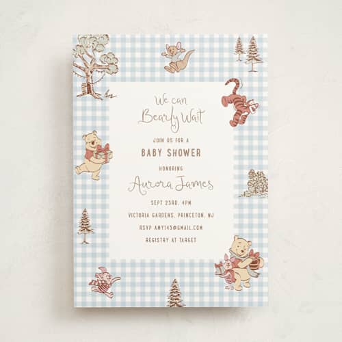 This is a sky baby shower invitations with standard by Teju Reval called disney's fun pooh printing on signature in standard