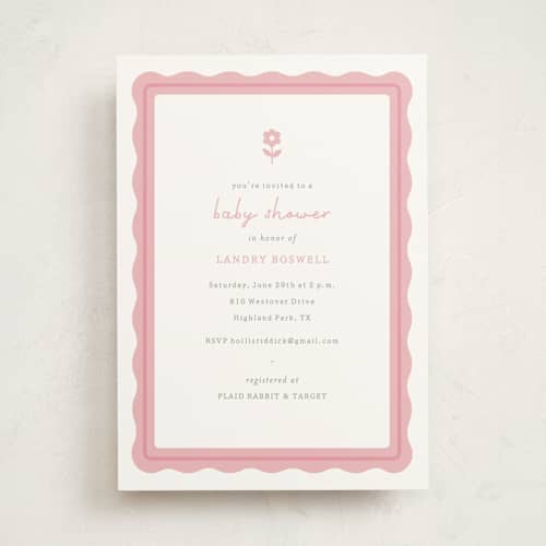 This is a petal baby shower invitations with standard by Sara Hicks Malone called flora belle printing on signature in standard