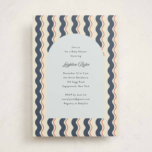 This is a lagoon baby shower invitations with standard by Nicoletta Savod called bijou printing on signature in standard