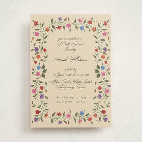 This is a summer baby shower invitations with standard by Deynaaz Daraei called rotan printing on signature in standard