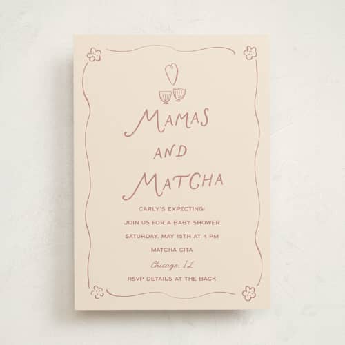 This is a sakura baby shower invitations with standard by Ani Somi called perfect matcha printing on signature in standard
