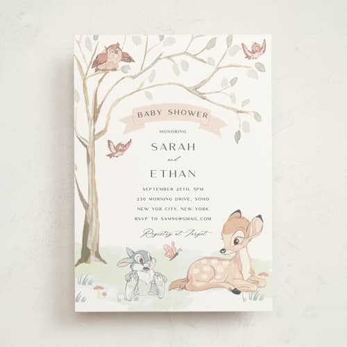This is a sunshine baby shower invitations with standard by Teju Reval called disney's sweet bambi printing on signature in standard