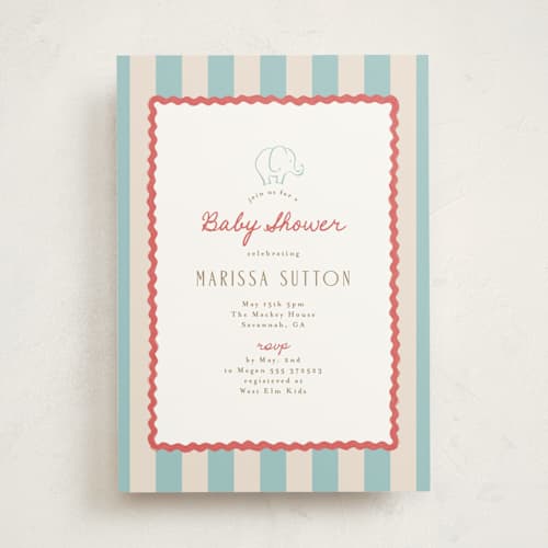 This is a sky baby shower invitations with standard by Tamara Hilje called circus circus printing on signature in standard