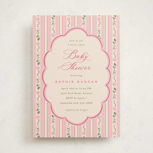 This is a berry baby shower invitations with standard by letterfix called very berry printing on signature in standard
