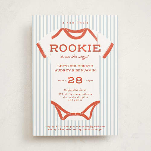 This is a cherry baby shower invitations with standard by Paper Raven Co. called rookie season printing on signature in standard