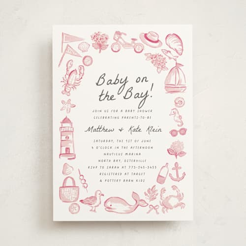 This is a ballet baby shower invitations with standard by Itsy Belle Studio called coastal baby printing on signature in standard