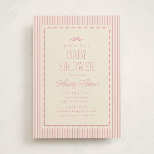 This is a taffy baby shower invitations with standard by Kristie Kern called la patisserie printing on signature in standard