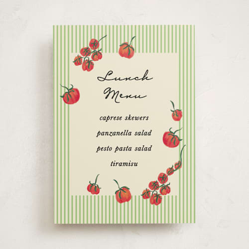 This is a lime baby shower decorations with standard by Jackie Crawford called petit pomodoro printing on doublethick in 5x7