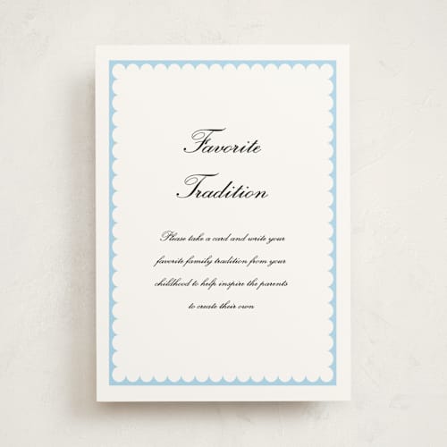 This is a sky baby shower decorations with standard by Catherine Culvenor called sweetly scalloped printing on doublethick in 5x7