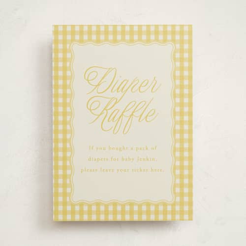 This is a lemonade baby shower decorations with standard by Brianne Larsen called scalloped gingham printing on doublethick in 5x7