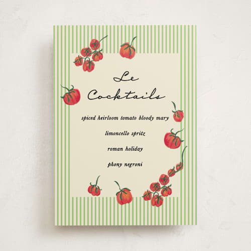 This is a lime baby shower decorations with standard by Jackie Crawford called petit pomodoro printing on doublethick in 5x7