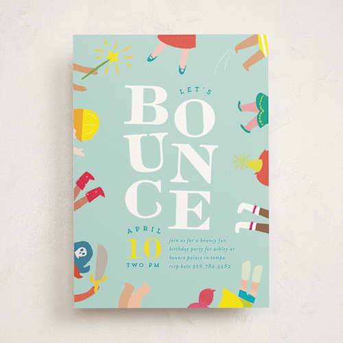 This is a sky kids birthday invitations with standard by Lori Wemple called bounce printing on signature in standard
