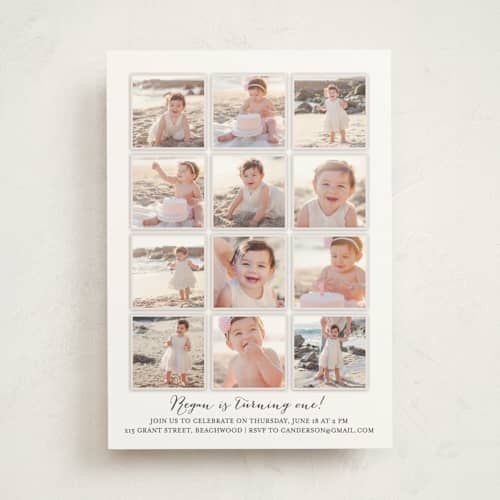 This is a cotton kids birthday invitations with standard by Robin Ott called year in my life printing on signature in standard