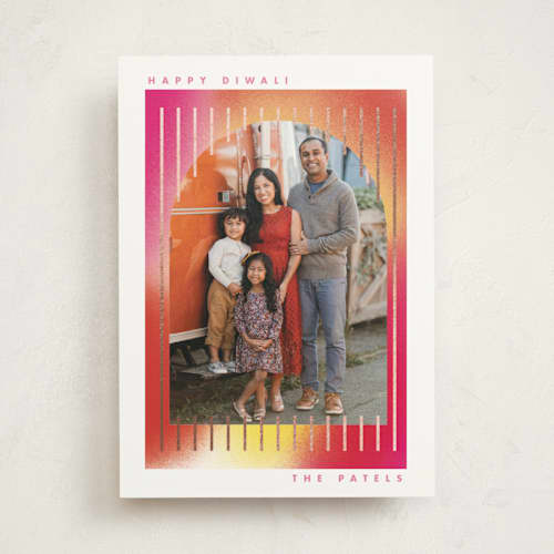 This is a azalea diwali cards with foil pressed by Baumbirdy called diwali stripes printing on signature in standard