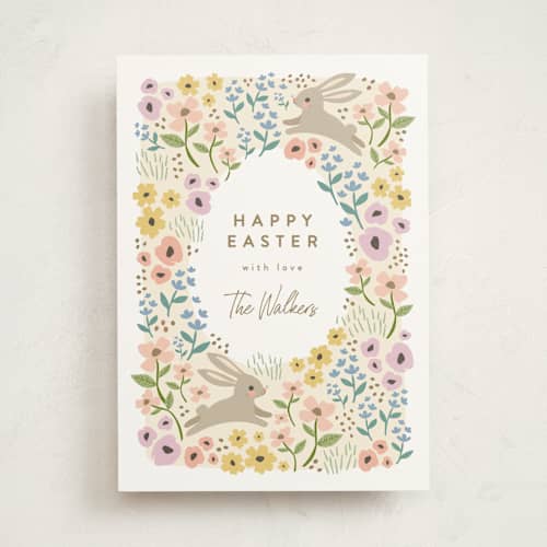 This is a butter easter photo cards with standard by Karidy Walker called spring garden printing on signature in standard