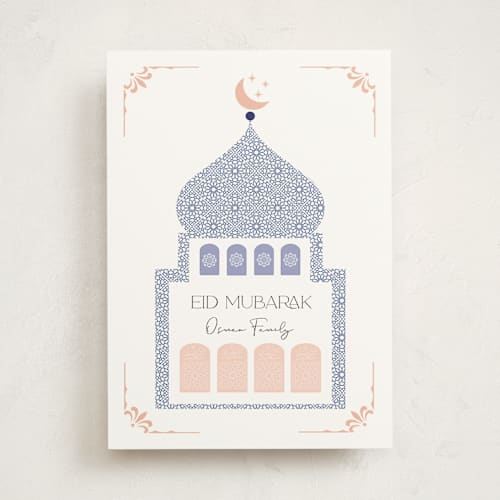 This is a sky eid cards with standard by Maja Cunningham called at the mosque printing on signature in standard