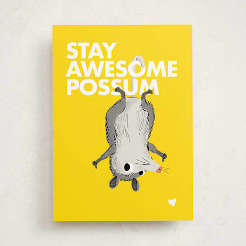 This is a corn tbd with standard by mo kelley called stay awesome printing on signature in greeting cards
