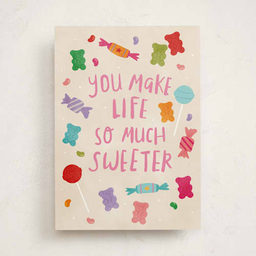 This is a vanilla tbd with standard by Vera Lim called sweet life printing on signature in greeting cards