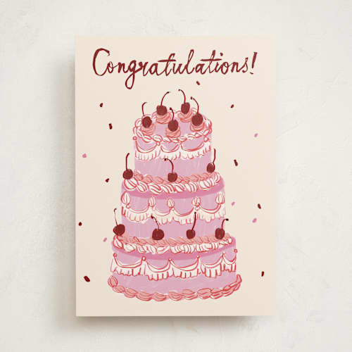 This is a cake tbd with standard by Cass Loh called vintage wedding cake printing on signature in greeting cards