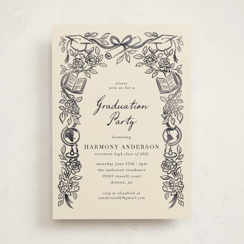 This is a ink graduation invitations with standard by Jamie Alexander called future in bloom printing on signature in standard