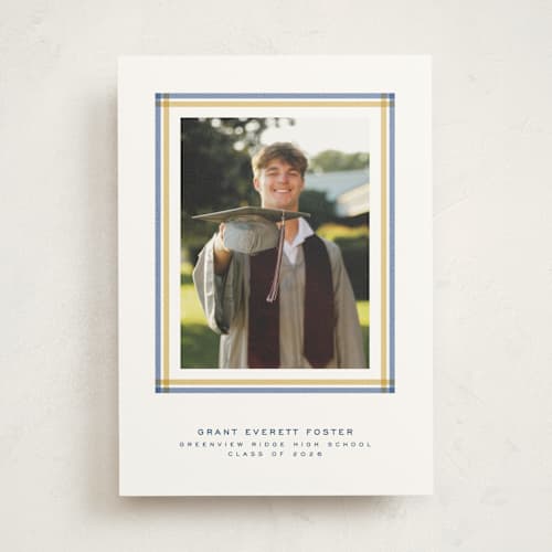 This is a night sky graduation announcements with standard by Lea Delaveris called woven frame printing on recycled in photo_mount