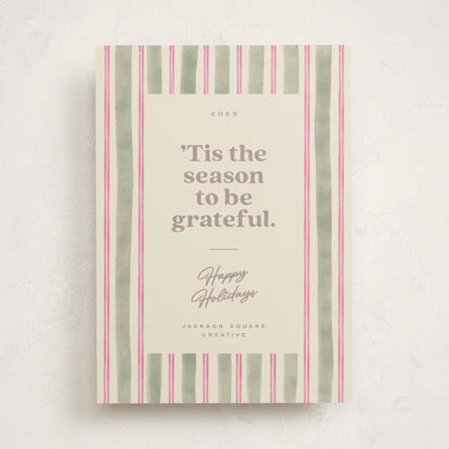 This is a winter rose business holiday cards with standard by Creo Study called preppy gratitude printing on signature in standard