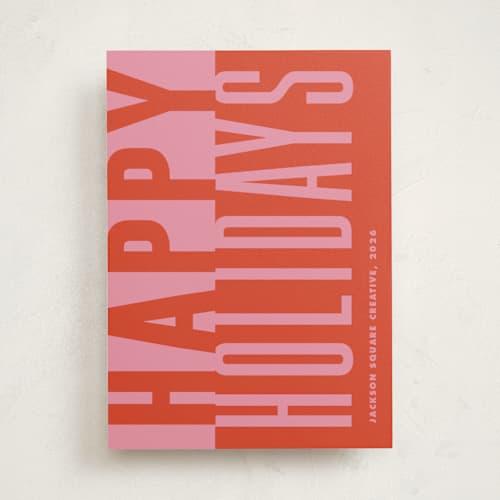 This is a santa business holiday cards with standard by Claudia Orengo called bold and clear printing on signature in standard