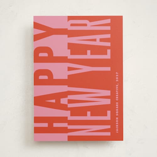 This is a santa business holiday cards with standard by Claudia Orengo called bold and clear printing on signature in standard