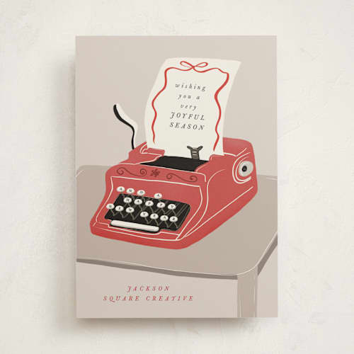 This is a ribbon business holiday cards with standard by Maja Cunningham called vintage note printing on signature in standard