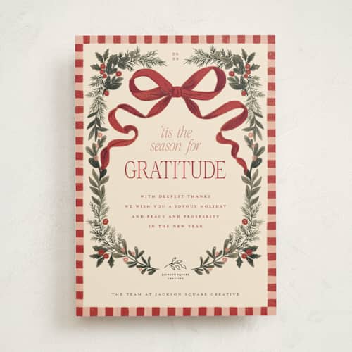 This is a eggnog business holiday cards with standard by Jenna Holcomb called surround printing on signature in standard